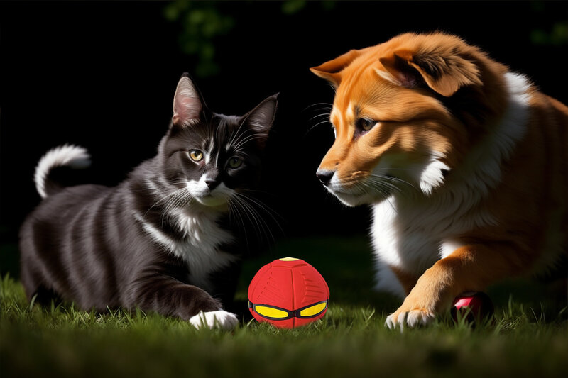 Perro y Gato con Pelota